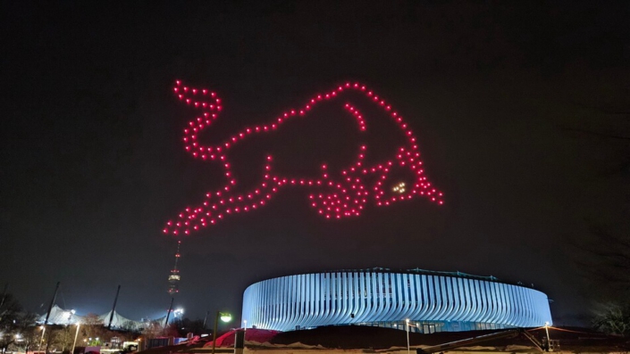 Drohnenshow buchen für Eröffnungshow, Sportevent, Fußballstadion, Werbeaktion